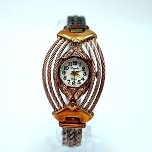 Xanadu Womens Watch MOP Dial Bronze Gray Braided Bracelet w New Battery